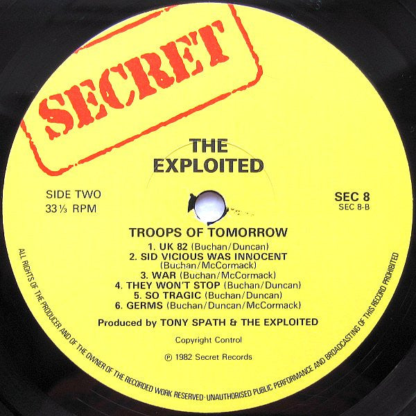 The Exploited – Troops Of Tomorrow LP vinyl record, image 6 of 7