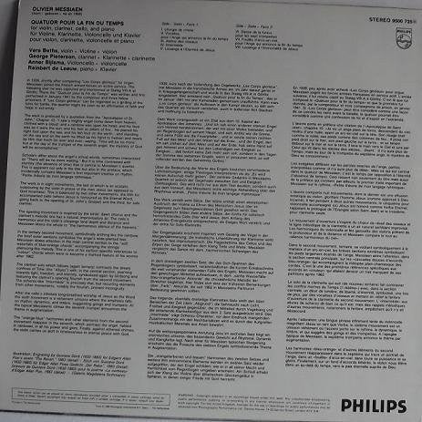 Olivier Messiaen – Quatuor Pour La Fin Du Temps LP vinyl record, image 2 of 4