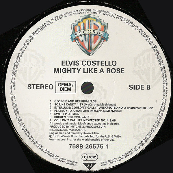 Elvis Costello – Mighty Like A Rose LP vinyl record, image 4 of 7