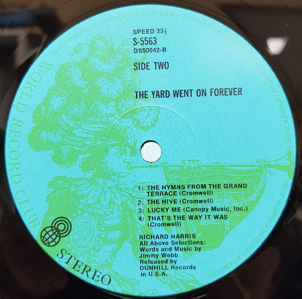 Richard Harris – The Yard Went On Forever... LP vinyl record, image 4 of 4