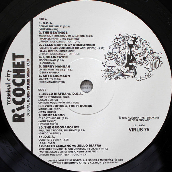 Various – Terminal City Ricochet - Original Motion Picture Soundtrack LP vinyl record, image 5 of 8