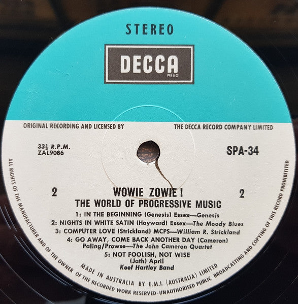 Various – The World Of Progressive Music: Wowie Zowie! LP vinyl record, image 4 of 6