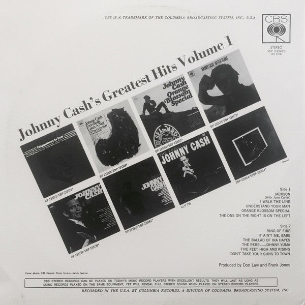 Johnny Cash – Greatest Hits Volume 1 LP vinyl record, image 2 of 5