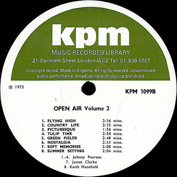 Keith Mansfield, Johnny Pearson, James Clarke – Open Air - Volume 2 LP vinyl record, image 4 of 4