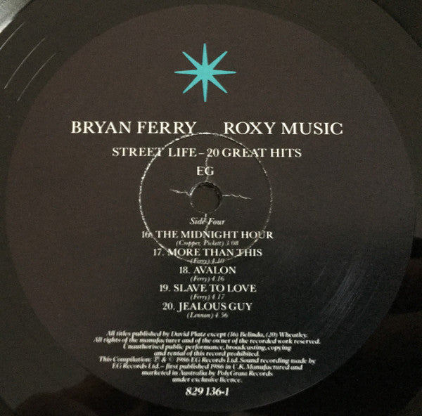 Bryan Ferry, Roxy Music – Street Life - 20 Great Hits (2xLP) LP vinyl record, image 7 of 7
