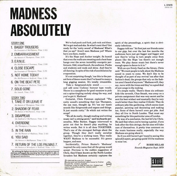 Madness – Absolutely LP vinyl record, image 2 of 6