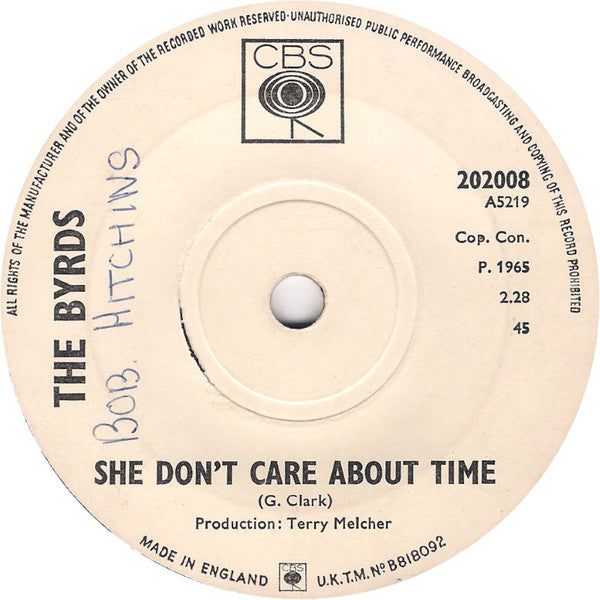 The Byrds – Turn! Turn! Turn! (To Everything There Is A Season) 7" vinyl record, image 2 of 2