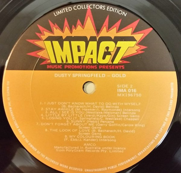 Dusty Springfield – Gold LP vinyl record, image 4 of 4