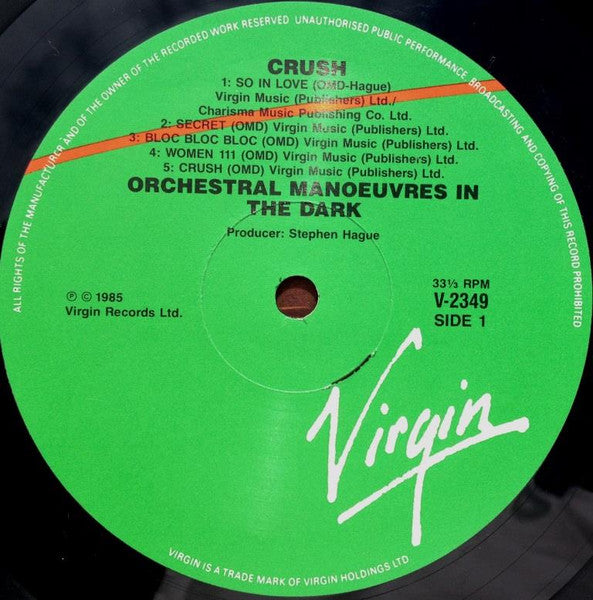 Orchestral Manoeuvres In The Dark – Crush LP vinyl record, image 3 of 4