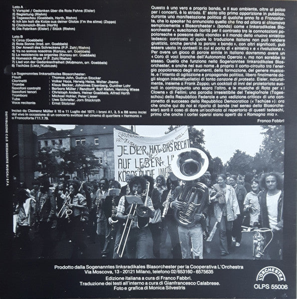 Sogenanntes Linksradikales Blasorchester – La Cosiddetta Banda Della Sinistra Rivoluzionaria LP vinyl record, image 2 of 6