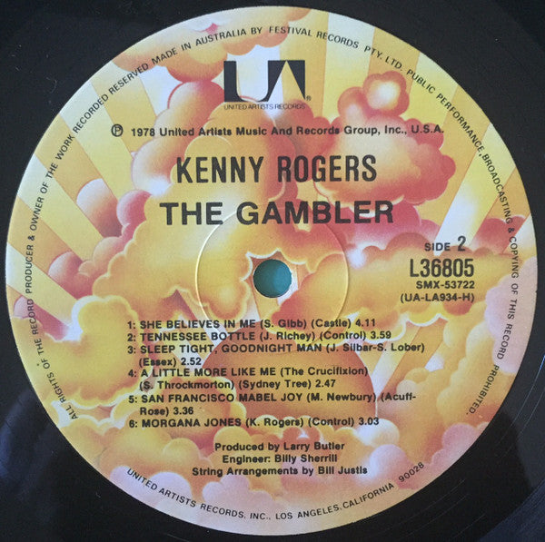 Kenny Rogers – The Gambler LP vinyl record, image 4 of 4