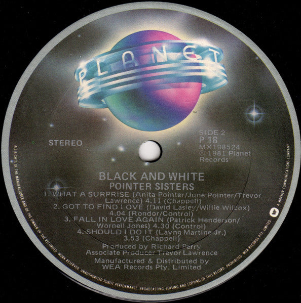 Pointer Sisters – Black & White LP vinyl record, image 4 of 6
