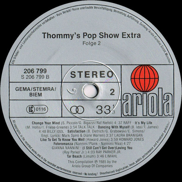 Various – Thommy's Pop-Show Extra Folge 2 LP vinyl record, image 4 of 7