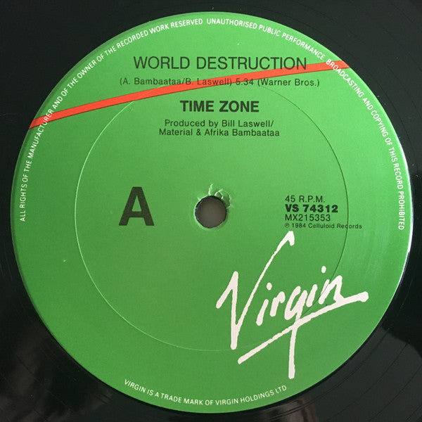 Time Zone – World Destruction 12" vinyl record, image 3 of 5