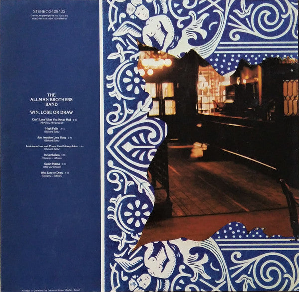 The Allman Brothers Band – Win, Lose Or Draw LP vinyl record, image 5 of 7