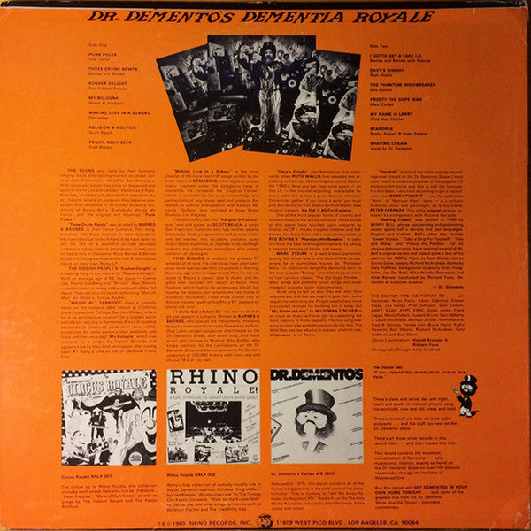Dr. Demento – Dr. Demento's Dementia Royale LP vinyl record, image 2 of 4