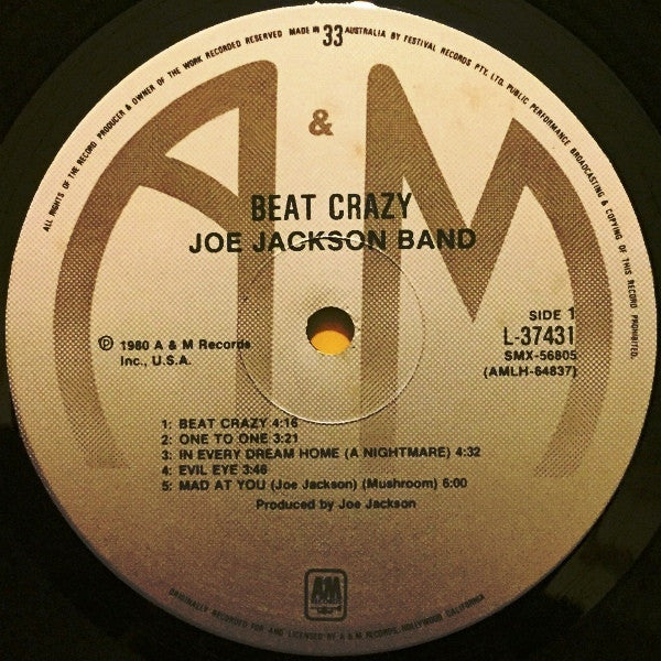 Joe Jackson Band – Beat Crazy LP vinyl record, image 3 of 4