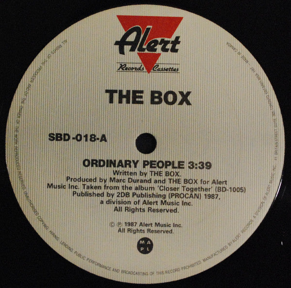 The Box – Ordinary People / Front Cover Lovers 12" vinyl record, image 1 of 2