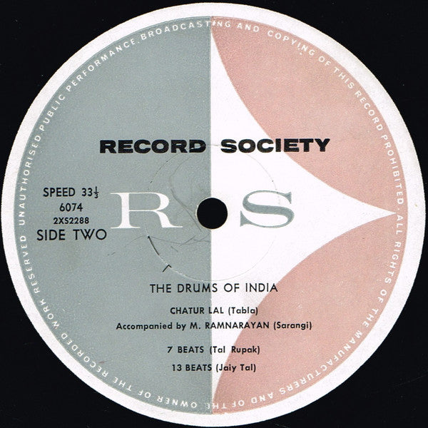 Chatur Lal, Ram Narayan – The Drums Of India LP vinyl record, image 5 of 5