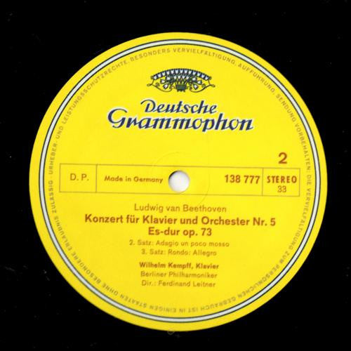 Ludwig van Beethoven, Wilhelm Kempff, Berliner Philharmoniker, Ferdinand Leitner – Klavierkonzert Nr. 5 Es-dur = Piano Concerto No. 5 In E Flat Major = Concerto Pour Piano Et Orchestre N°5 En Mi Bémol Majeur LP vinyl record, image 4 of 4