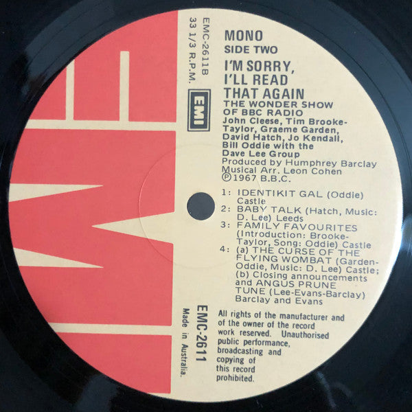 I'm Sorry I'll Read That Again – I'm Sorry, I'll Read That Again LP vinyl record, image 4 of 4