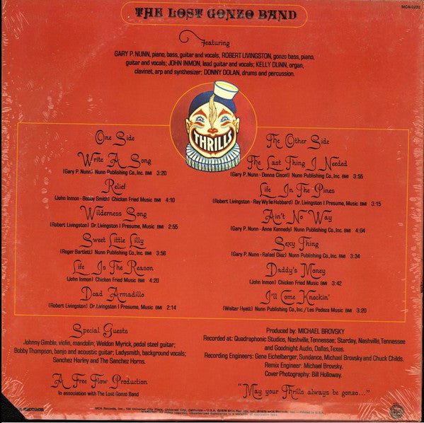 The Lost Gonzo Band – Thrills LP vinyl record, image 2 of 5