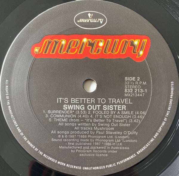 Swing Out Sister – It's Better To Travel LP vinyl record, image 4 of 9