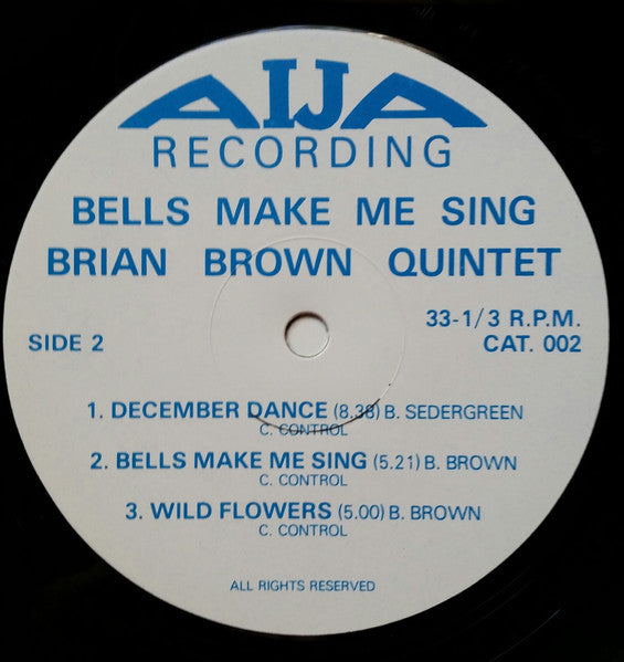 Brian Brown Quintet – Bells Make Me Sing LP vinyl record, image 4 of 4