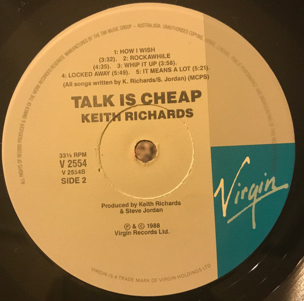 Keith Richards – Talk Is Cheap LP vinyl record, image 4 of 4