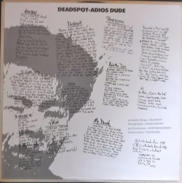 Deadspot – Adios Dude LP vinyl record, image 4 of 6