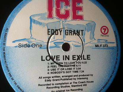 Eddy Grant – Love In Exile LP vinyl record, image 5 of 5