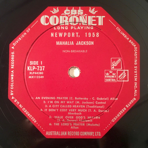 Mahalia Jackson – Newport 1958 LP vinyl record, image 3 of 4
