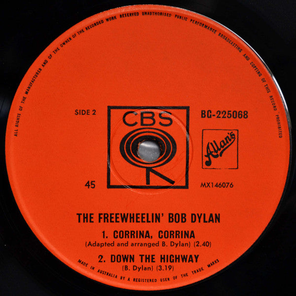 Bob Dylan – The Freewheelin' Bob Dylan 7" vinyl record, image 6 of 6