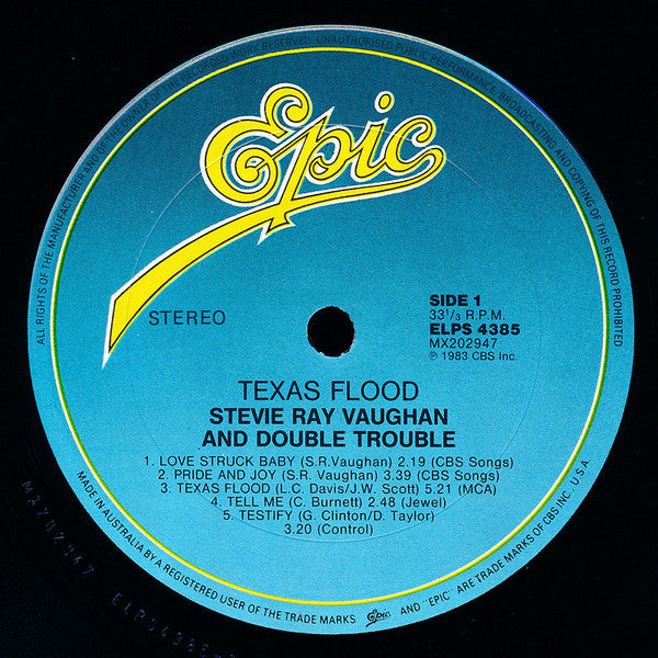 Stevie Ray Vaughan & Double Trouble – Texas Flood LP vinyl record, image 3 of 5