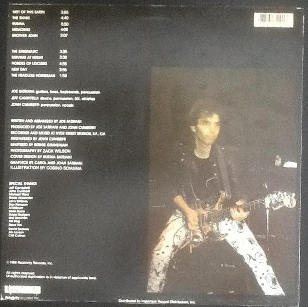 Joe Satriani – Not Of This Earth LP vinyl record, image 2 of 5