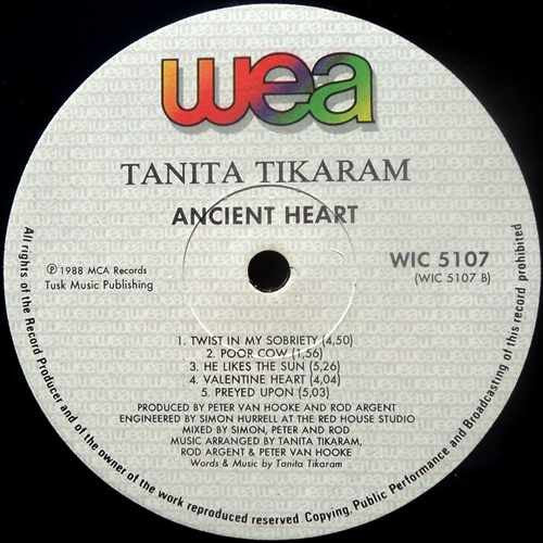 Tanita Tikaram – Ancient Heart LP vinyl record, image 4 of 6