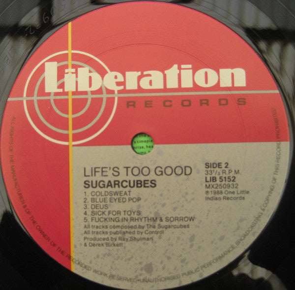 The Sugarcubes – Life's Too Good LP vinyl record, image 6 of 6