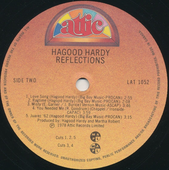 Hagood Hardy – Reflections LP vinyl record, image 5 of 5