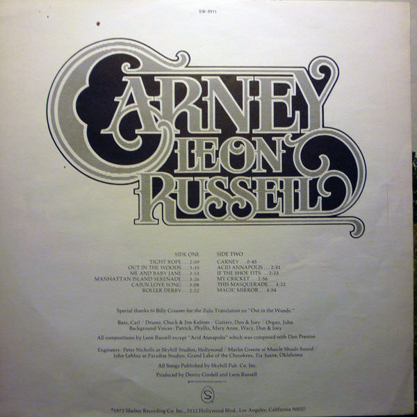 Leon Russell – Carney LP vinyl record, image 5 of 5