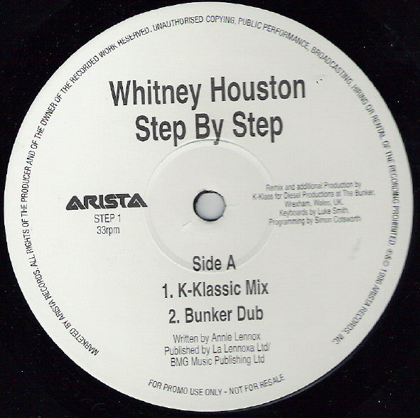 Whitney Houston – Step By Step 12" vinyl record, image 1 of 2