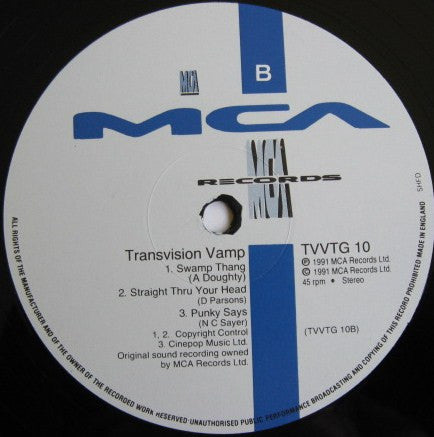 Transvision Vamp – (I Just Wanna) B With U 12" vinyl record, image 5 of 6
