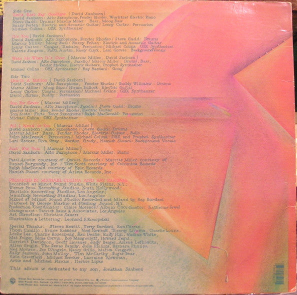 David Sanborn – Voyeur LP vinyl record, image 2 of 4