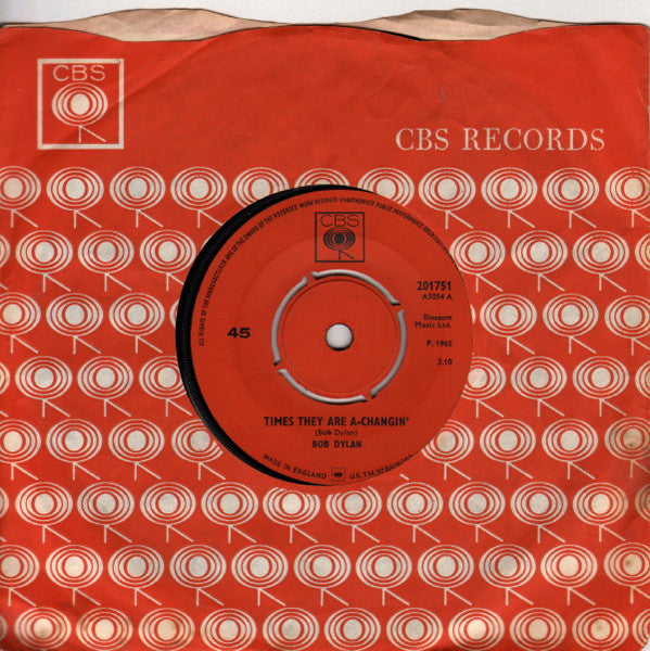 Bob Dylan – Times They Are A-Changin' 7" vinyl record, image 3 of 3