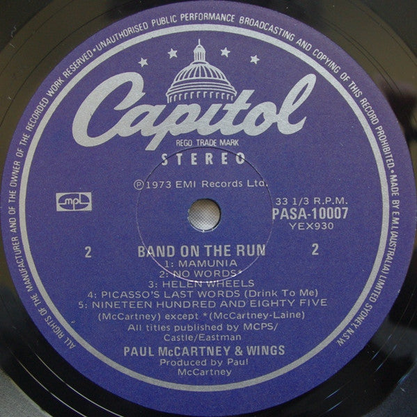 Wings – Band On The Run LP vinyl record, image 3 of 3