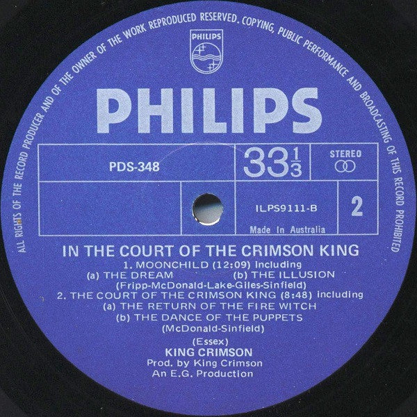 King Crimson – In The Court Of The Crimson King (An Observation By King Crimson) LP vinyl record, image 6 of 6