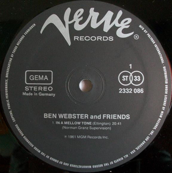 Ben Webster – Ben Webster And Friends LP vinyl record, image 3 of 7