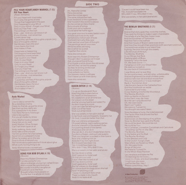 David Bowie – Hunky Dory LP vinyl record, image 6 of 8