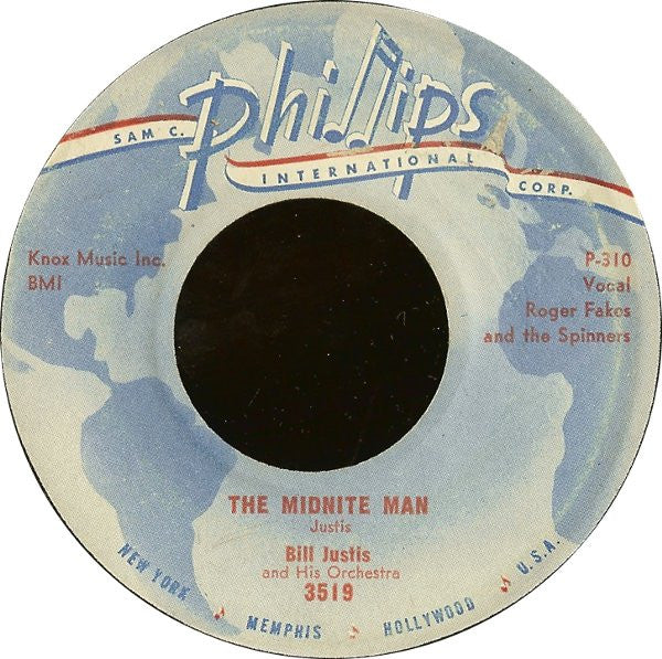 The Bill Justis Orchestra – Raunchy / The Midnite Man 7" vinyl record, image 2 of 2