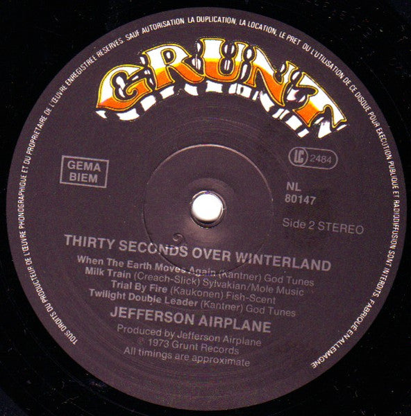 Jefferson Airplane – Thirty Seconds Over Winterland LP vinyl record, image 4 of 4