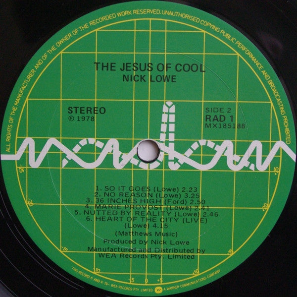 Nick Lowe – Jesus Of Cool LP vinyl record, image 4 of 4